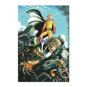 One Punch Man Wall Art - Canvas Print  Saitama & Genos Combat SA3105