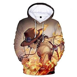 One Piece Ace Sweatshirt with Fiery Fists OMN1111