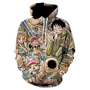 One Piece Straw Hat Military Style Sweatshirt OMN1111