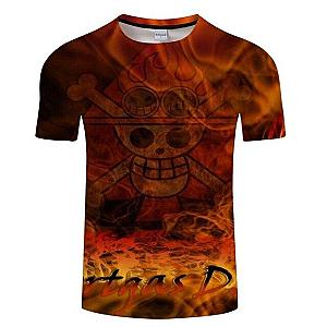 One Piece Emblem T-Shirt with Fiery Fists OMN1111