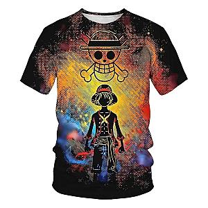 One Piece T-shirts - One Piece Luffy Rainbow Character Classic T-Shirt