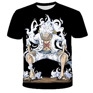 One Piece T-shirts - One Piece Luffy Gear 5 Black N White Character Classic T-Shirt