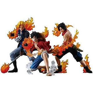 Set Of 3 One Piece Brothers Of Fire Figurines OMN1111