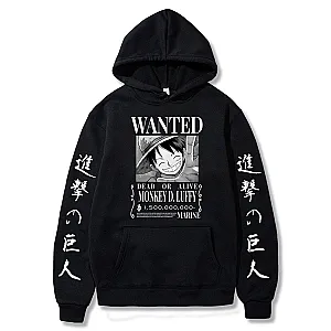 One Piece Hoodies - One Piece Luffy Wanted Hunter Pullover Hoodie