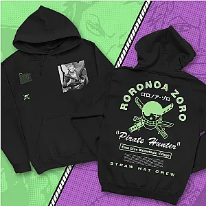 One Piece Hoodies - One Piece Roronoa Zoro Pirate Hunter Pullover Hoodie