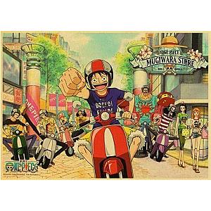 Poster One Piece the Straw Hat Crew Make the Scotter OMN1111