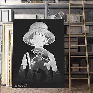 One Piece Luffy au Chapeau de Paille Black and White Poster OMN1111