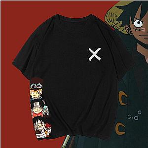 One Piece T-shirts - One Piece Luffy Friends Chibi Printed Classic T-Shirt