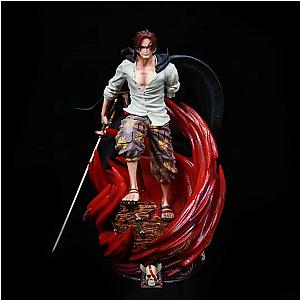 Anime GK One Piece Four Emperors Red Hair Shanks Action Figure Statue Collectible Model Kids Toys Doll 39CM AL1609