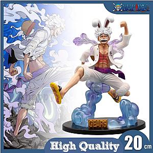 One Piece 20cm Monkey D. Luffy Nika White Rabbit PVC Model Action Figures