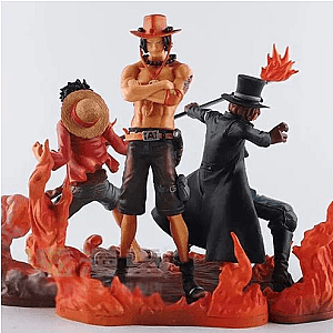 One Piece Luffy &amp; Ace &amp; Sabo action figure (14-17cm) OP1909