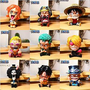 8cm Anime Figure One Piece Monkey D Luffy Roronoa Zoro Kawaii Toys AL1609