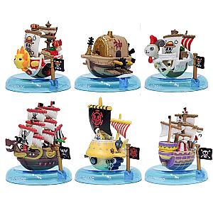 6pcs Anime One Piece Thousand Sunny Pirate Ship Figures AL1609