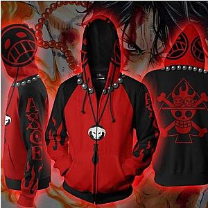 One Piece Hoodies - Ace Fiery Fists One Piece Jacket OMS0911