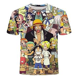 One Piece T-Shirts - One Piece T Shirt Kawaii Shanks And The Mugiwara Kids OMS0911