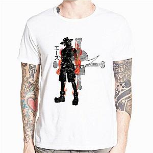 One Piece T-Shirts - One Piece T-Shirt Ace with Burning Fists OMS0911