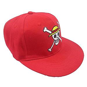 One Piece Hats &amp; Caps - Red One Piece Cap Jolly Roger Luffy OMS0911