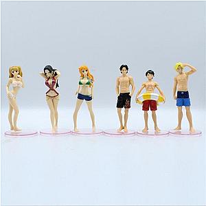 One Piece Action Figures - Set of 6 Mugiwara at the Beach One Piece Figures OMS0911