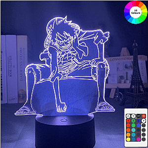 One Piece Merch - Luffy 3D LED Illusion Lamp MNK1108