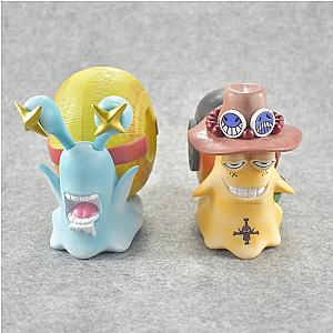 One Piece Merch - Luffy &amp; Ace Den Den Mushi Action Figure MNK1108