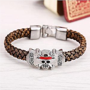 One Piece Merch - Brown PU Leather One Piece Bracelet MNK1108