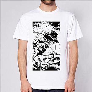 One Piece Merch - Black &amp; White Portgas D. Ace T-Shirt ANM0608