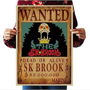 One Piece Merch - Dead or Alive Soul King Brook Wanted Bounty Poster ANM0608