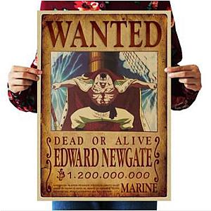 One Piece Merch - Dead or Alive Whitebeard Edward Newgate Wanted Bounty Poster ANM0608