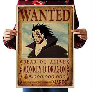 One Piece Merch - Dead or Alive Monkey D. Dragon Wanted Bounty Poster ANM0608