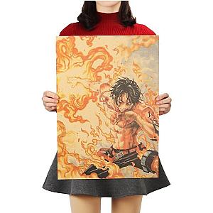 One Piece Merch - Portgas D. Ace Poster Wall Sticker ANM0608