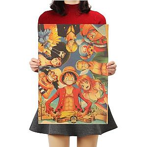 One Piece Merch - Main Characters Poster Wall Sticker ANM0608