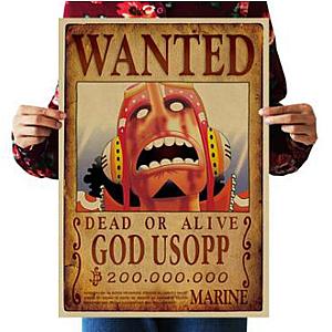 One Piece Merch - Dead or Alive Usopp Wanted Bounty Poster ANM0608