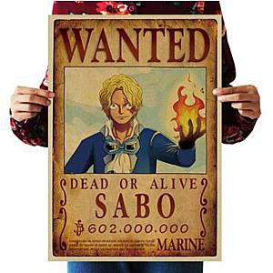 One Piece Merch - Dead or Alive Sabo Wanted Bounty Poster ANM0608