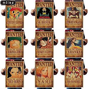 Vintage One Piece Merch - Wanted Dead Or Alive Poster ANM0608