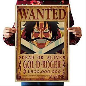 One Piece Merch - Dead or Alive Gol D. Roger Wanted Bounty Poster ANM0608