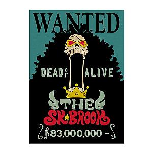 One Piece Merch - Classic Cartoon Soul King Brook Wanted Poster ANM0608