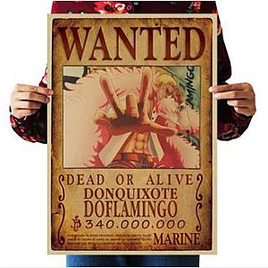 One Piece Merch - Dead or Alive Donquixote Doflamingo Wanted Bounty Poster ANM0608