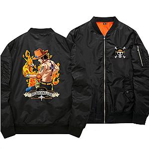 One Piece Merch - Portgas D. Ace Black Bomber Jacket ANM0608