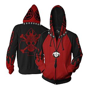 One Piece Merch - Spade Pirates Zip Hoodie ANM0608