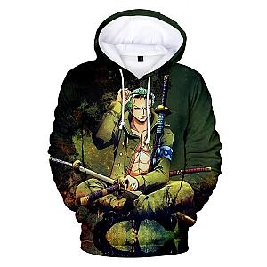 One Piece Merch - Roronoa Zoro Green Hoodie ANM0608