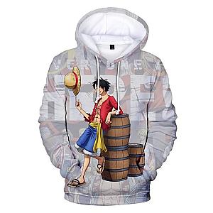 One Piece Merch - Monkey D. Luffy Standing Barrels Hoodie ANM0608