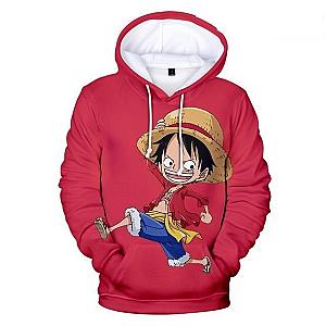 One Piece Merch - Red Young Monkey D. Luffy Hoodie ANM0608