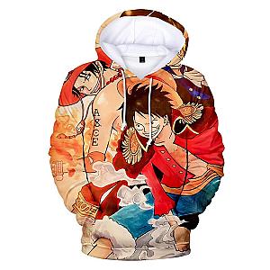 One Piece Merch - Monkey D. Luffy &amp; Portgas D. Ace Hoodie ANM0608