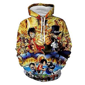 One Piece Merch - Monkey D. Luffy &amp; Sabo Hoodie ANM0608