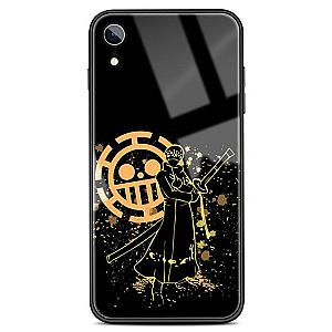 One Piece Merch - Trafalgar Law Jolly Roger Tempered Glass iPhone Case ANM0608