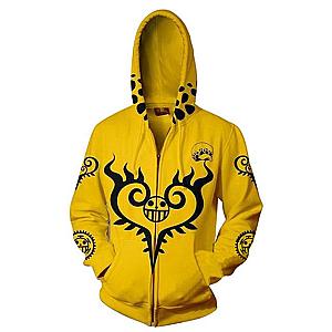 One Piece Merch - Yellow Surgeon of Death Zip Hoodie ANM0608