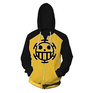 One Piece Merch - Trafalgar D. Water Law Jolly Roger Zip Hoodie ANM0608