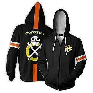 One Piece Merch - Trafalgar Law Corazon Zip Hoodie ANM0608