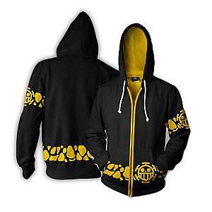 One Piece Merch - Trafalgar D. Water Law Zip Hoodie ANM0608