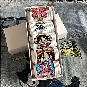 One Piece Socks - 5Pair Anime Cartoon Luffy Chopper Socks